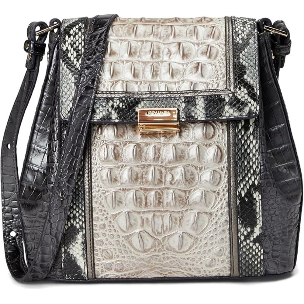 ✅ Brahmin MARGO CHARCOAL NOTTINGHAM Leather Satchel ✨NWT, COA, DUST BAG - Picture 3 of 16